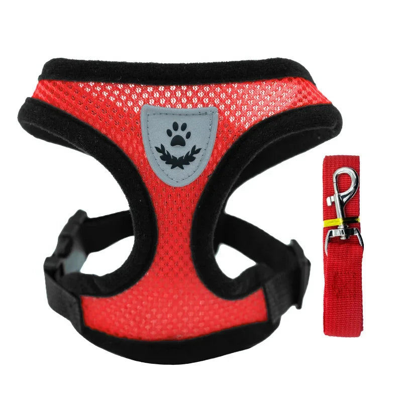 Cat Harness Lead Leash For Walking Escape Proof Adjustable Mesh Vest Harness Puppy Dog Collar For Small Medium Dog Pet Supplies