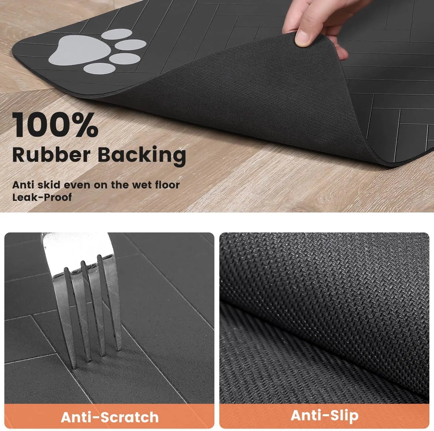 CleanPaws Pet Feeding Mat 🐾 | Waterproof & Quick-Dry for Dogs & Cats