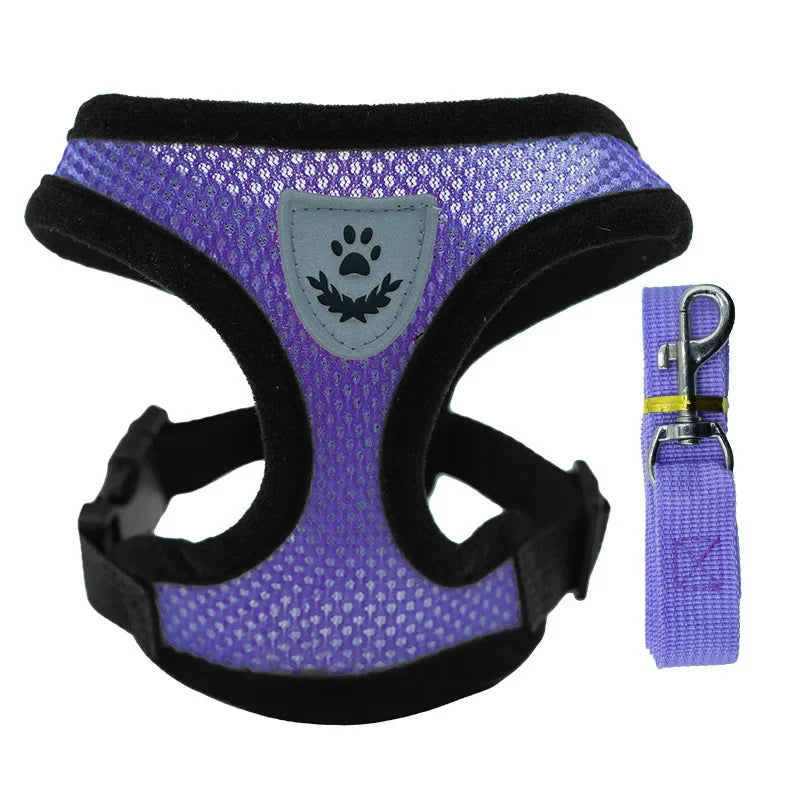 Cat Harness Lead Leash For Walking Escape Proof Adjustable Mesh Vest Harness Puppy Dog Collar For Small Medium Dog Pet Supplies