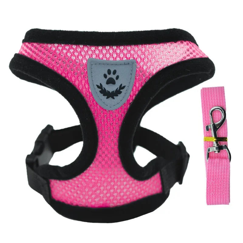 Cat Harness Lead Leash For Walking Escape Proof Adjustable Mesh Vest Harness Puppy Dog Collar For Small Medium Dog Pet Supplies