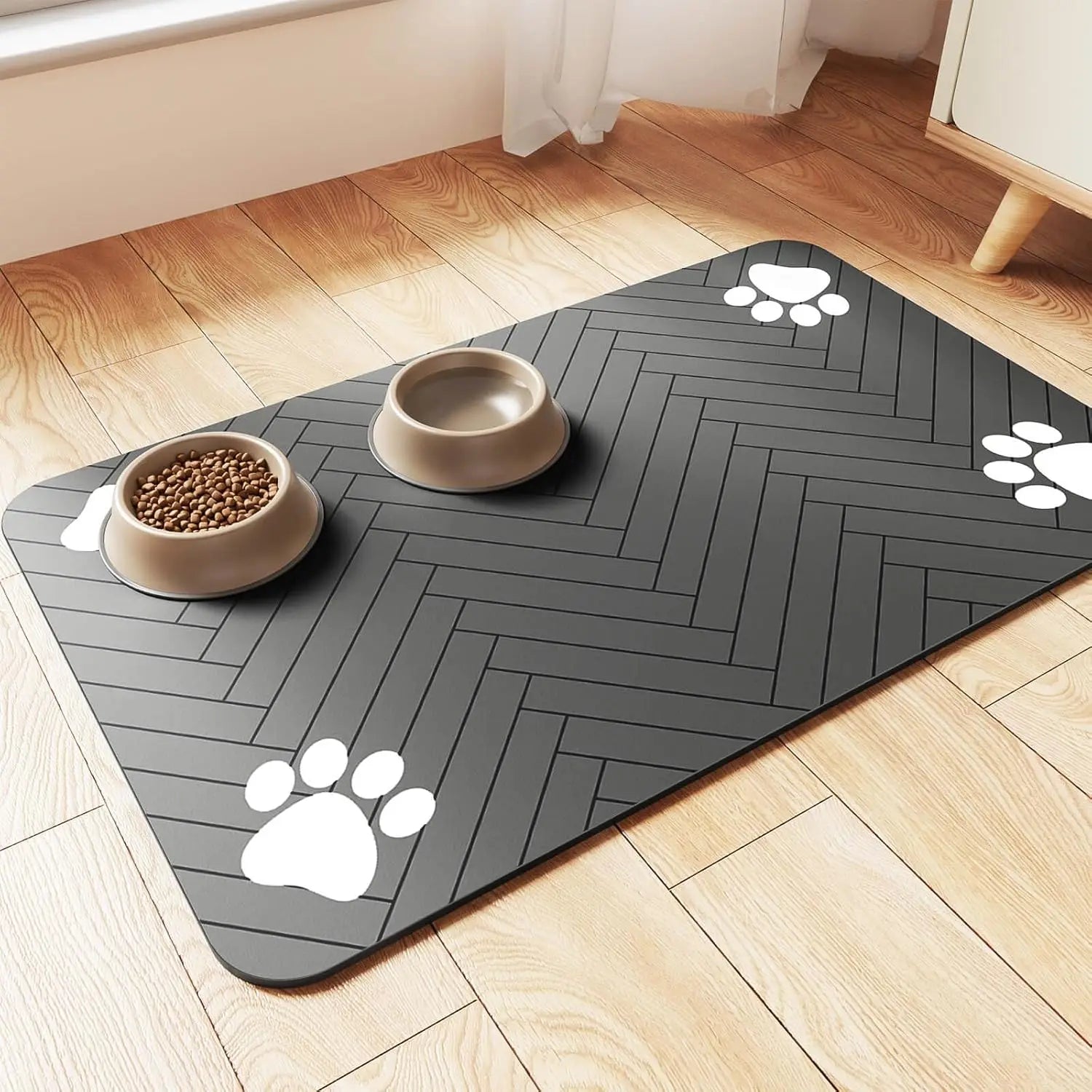 CleanPaws Pet Feeding Mat 🐾 | Waterproof & Quick-Dry for Dogs & Cats
