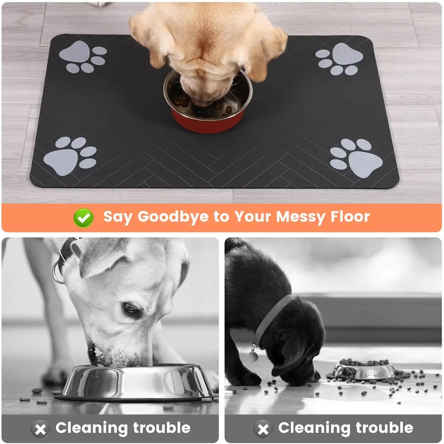 CleanPaws Pet Feeding Mat 🐾 | Waterproof & Quick-Dry for Dogs & Cats