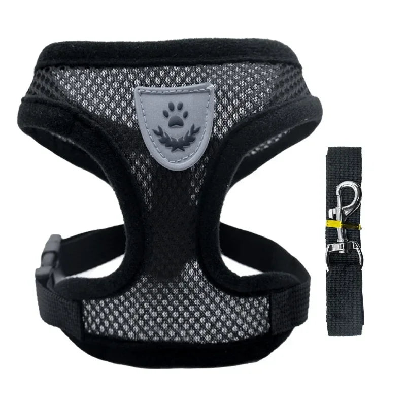 Cat Harness Lead Leash For Walking Escape Proof Adjustable Mesh Vest Harness Puppy Dog Collar For Small Medium Dog Pet Supplies