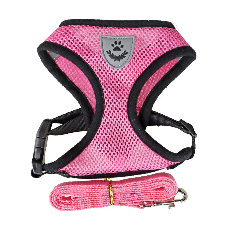 Cat Harness Lead Leash For Walking Escape Proof Adjustable Mesh Vest Harness Puppy Dog Collar For Small Medium Dog Pet Supplies